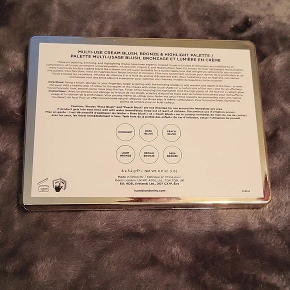 ICONIC LONDON MULTI USE CREAM BLUSH, BRONZE & HIGHLIGHT PALETTE NIB - Picture 11 of 11